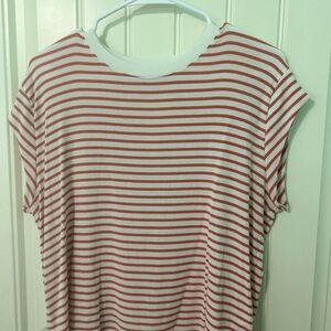 American Eagle Outfitters Red and White Striped Tee